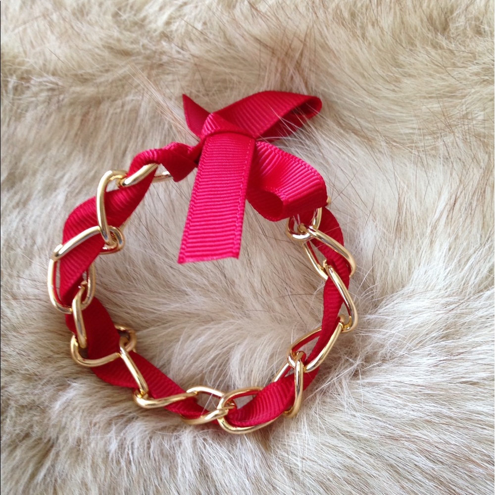 Burgundy and gold bracelet